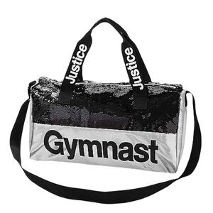 Justice Black and Silver Sequin Gymnast Bag G6